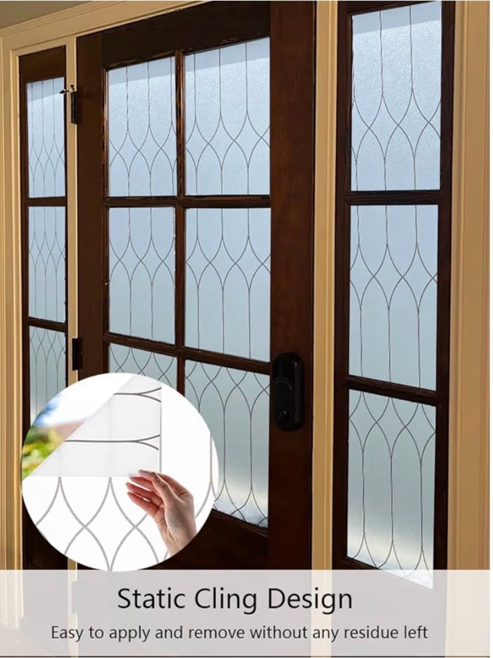 Frosted Decorative Window Film Panels - Geometric Leaded Design NWT